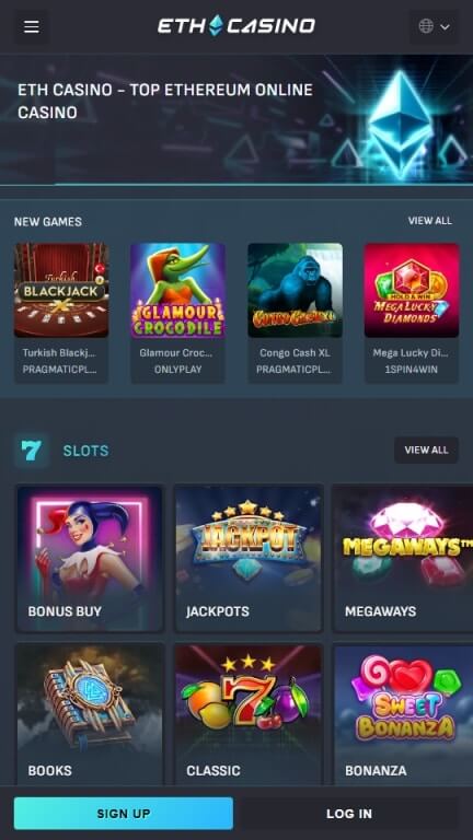 ETH Casino Home Page