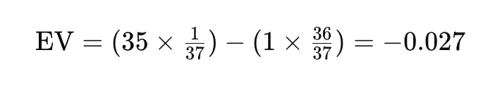 European roulette house of edge calculations