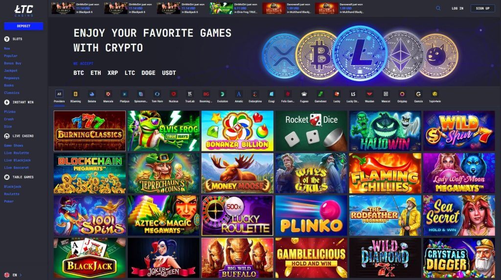 LTC Casino Homepage