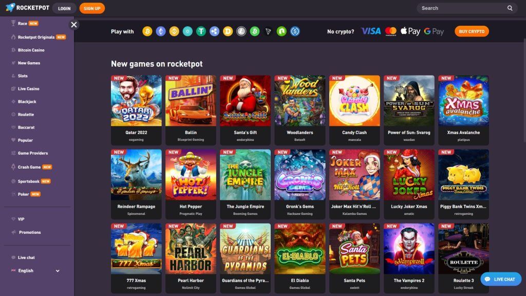 Rocketpot Casino New Games