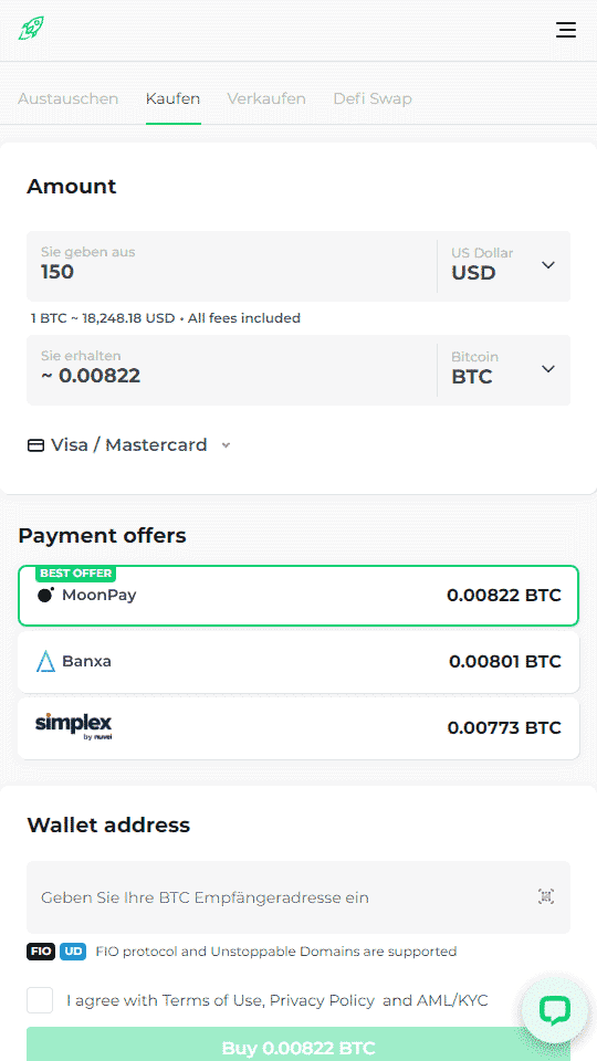 Wie man in einem Bitcoin-Casino mit einer Bankkarte über Changelly einzahlt